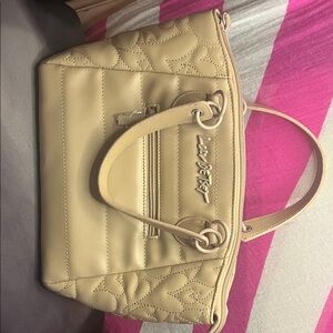 Betsey Johnson Tan Quilted Shoulder Bag